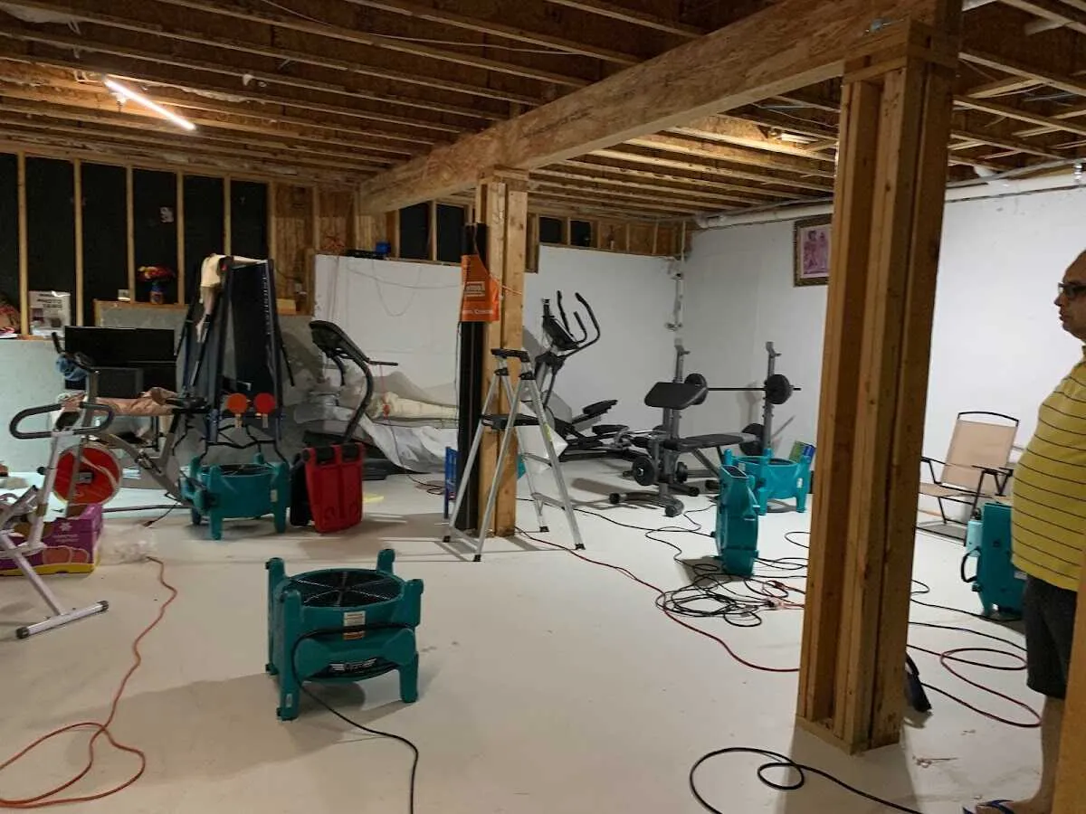Basement drying equipment setup for Structural Drying in Winter Haven