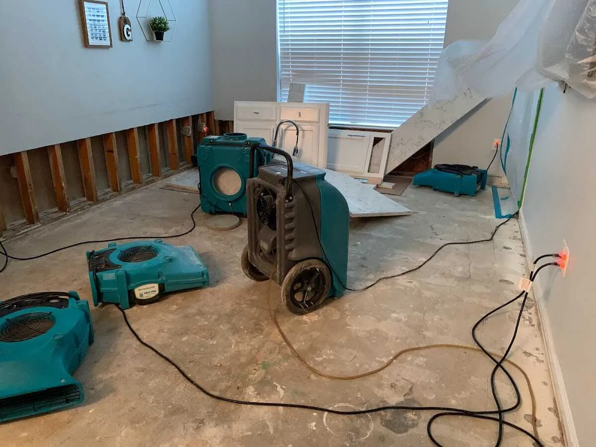 Dehumidifier in flood-cut room for Water Damage Restoration in Winter Haven